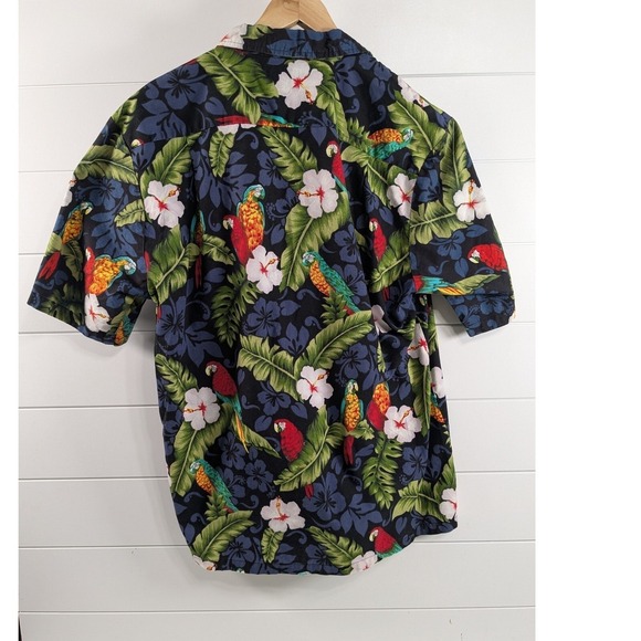 Hawaii Mens Parrot Hawaiian Shirt L Multicolor Short Sleeve Button Up USA Made - Picture 3 of 7
